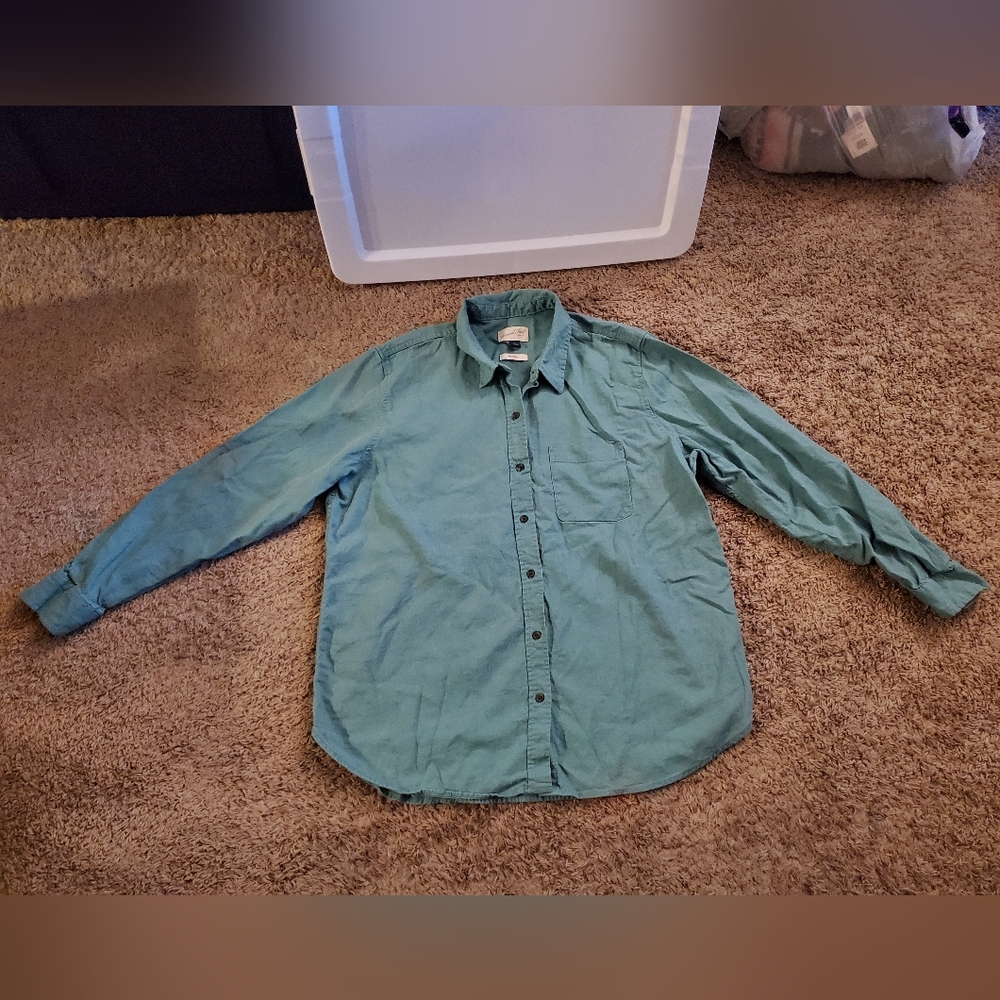 Men's Size L- Universal Thread Dusty Teal Button Down Flannel Shirt